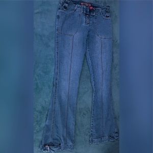 grunge low rise flared jeans